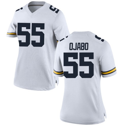 David Ojabo Michigan Wolverines Women's NCAA #55 White Replica Brand Jordan College Stitched Football Jersey SOS0654PX